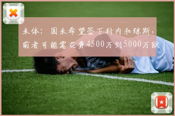 米体:国米希望签下科内和琼斯,前者可能需花费4500万到5000万欧